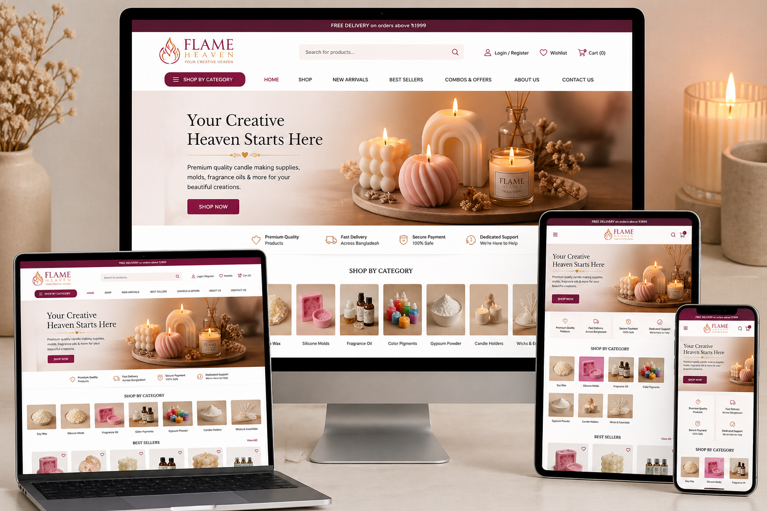 Flame Heaven – Ecommerce Candle Website Flame Heaven – Ecommerce Candle Website