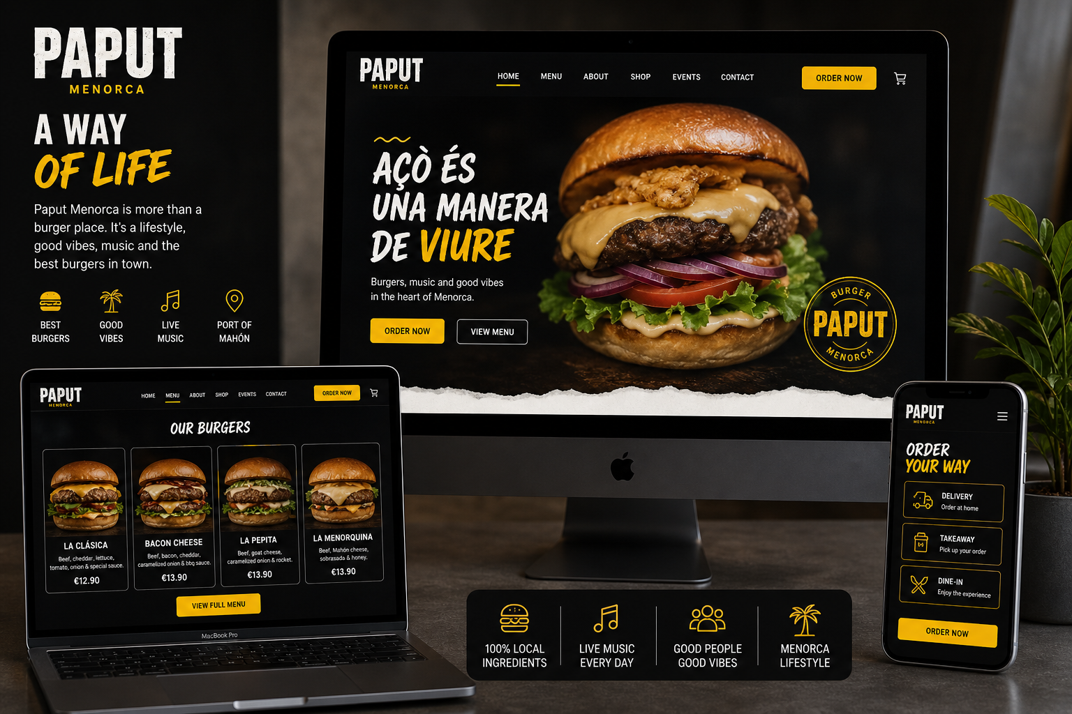 Paput Menorca – Burger & Lifestyle Brand Website Paput Menorca – Burger & Lifestyle Brand Website